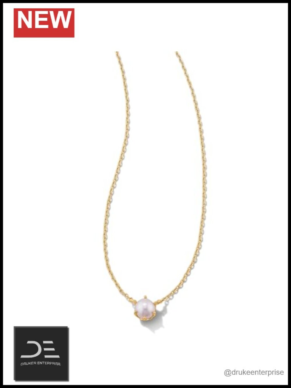 Freshwater Pearl Pendant Necklace, 18" Dainty Chain